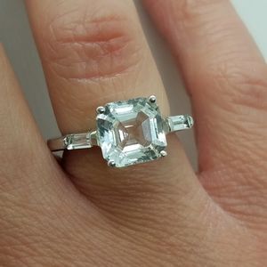 SOLD White Topaz Sterling Silver Ring Size 7